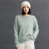 Cashmere Women's Round Neck Brushed Knit Sweater - 2025 Autumn/Winter Collection.