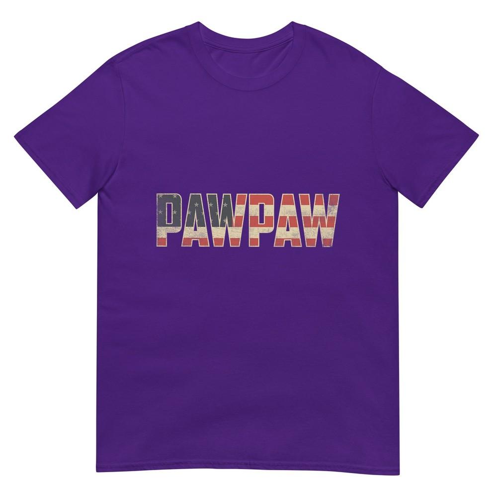 Pawpaw Bold Patriotic American Flag Fathers Day Pawpaw Tshirt