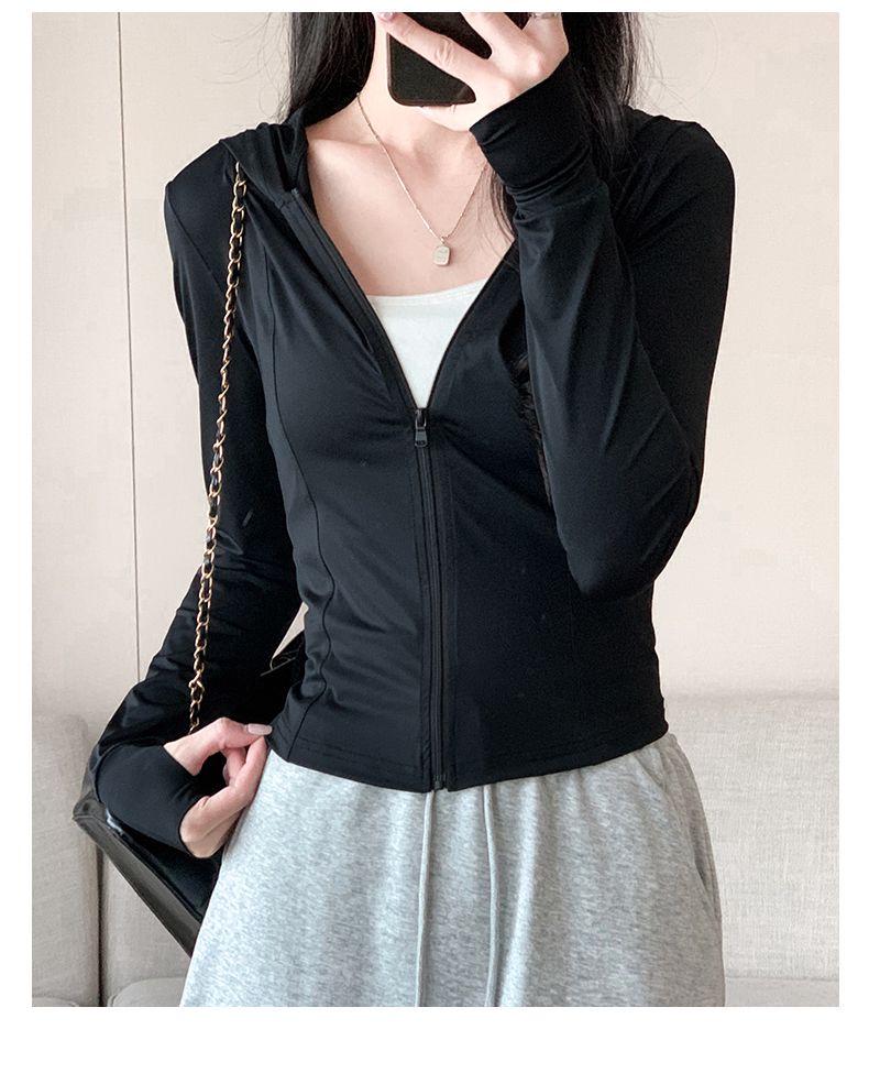 Women's Slim UV-Protective Yoga Hoodie - Cool Touch, Breathable, and Lightweight