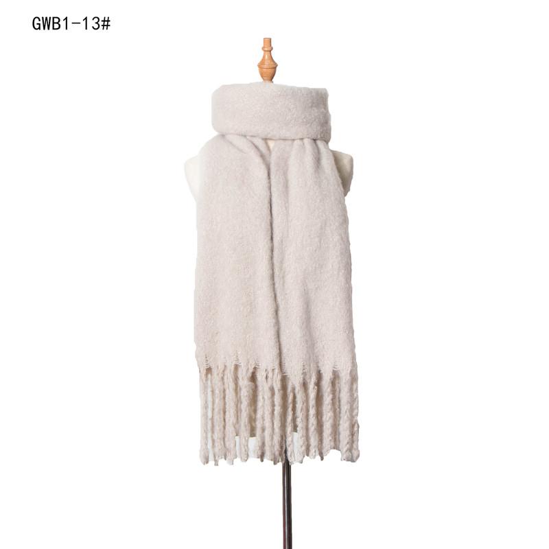 Luksusowy kaszmirowy jasnozielony damski jednolity szalik zimowy szal i otulacz bandana pashmina frędzle damski gruby koc