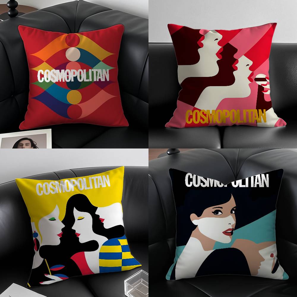 Female-oriented Style Cosmopolitan Pillow Case Anti-dustmite Pillowcase Invisible zipper silky short plush Sofa cushion cover