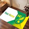 Norwich City Custom Crystal Velvet Rug, Personalized Name Text Print, Football Logo Soft Non‑Slip Floor Mat Home Decor Gift