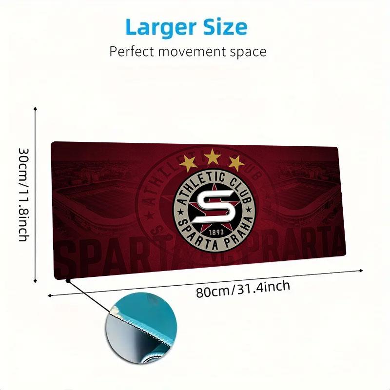 Sparta Prague Athletic Large Size Mouse Pad Large Gaming Table Cushion Nonslip Laptop Tablet Big Mousepad Xxl Mat Mini Pc Playmat With Lock Edge