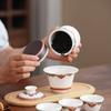 mutton fat jade red Dunhuang gaiwan travel tea set kung fu tea set teapot car fast passenger