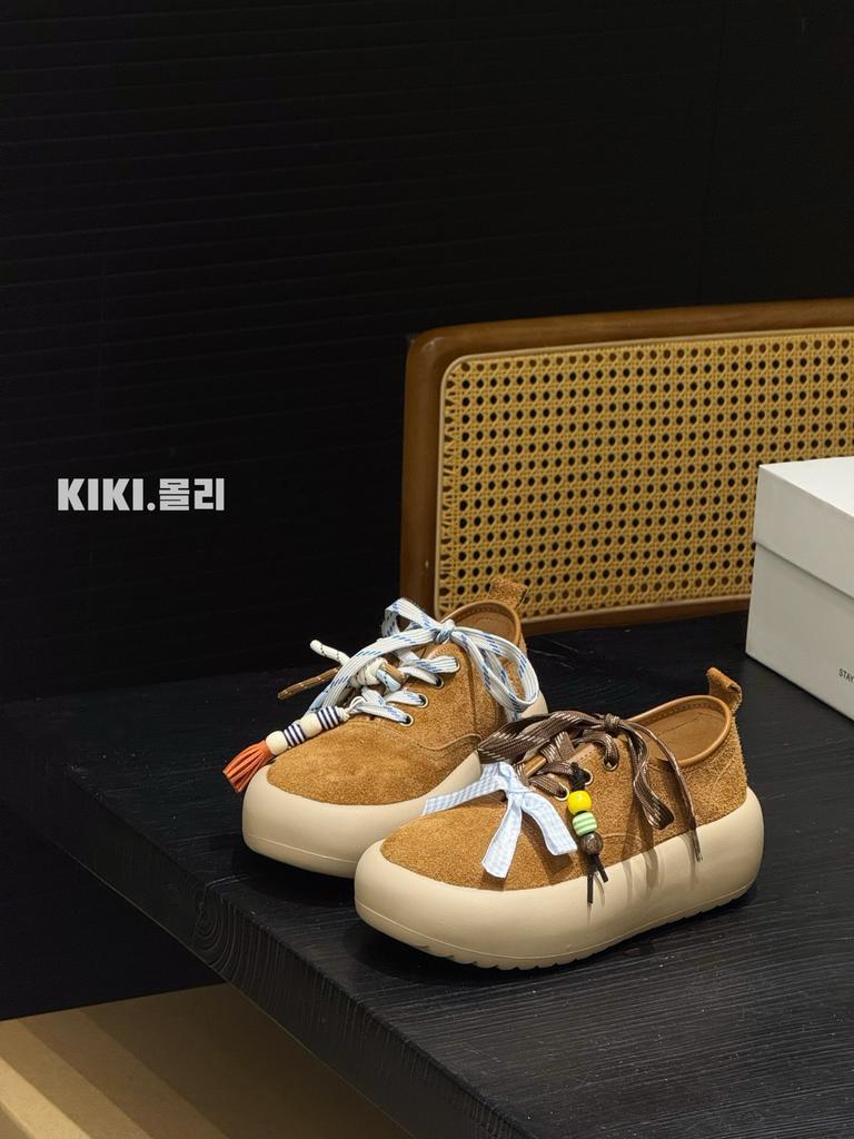 Niche thick baseplate shoes women's ins tide 2025 summer new design sense double shoelaces accessories heightening casual shoes women