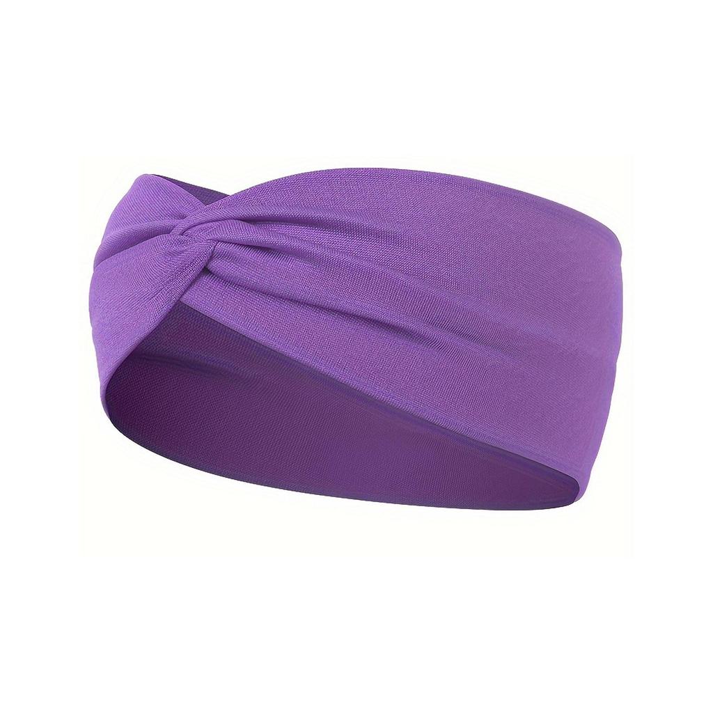 Damen Elastisches Yoga-Schweißband, Breites Schweißabsorbierendes Stirnband, Sport-Haaraccessoire