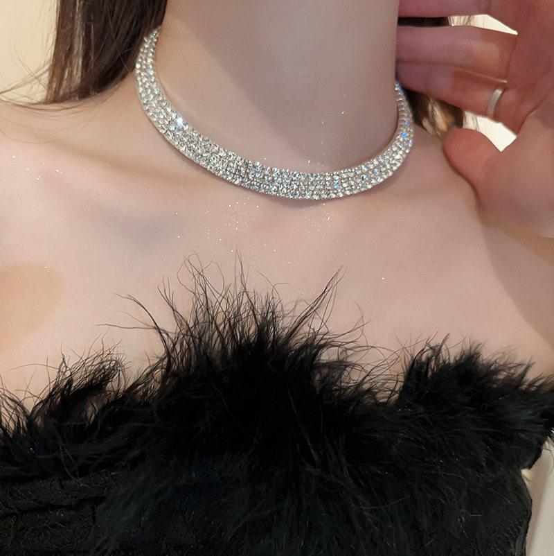 Elegant Zircon Water Drop Tassel Necklace: Double-Layer Light Luxury Collarbone Chain