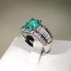 2025 European-American Exquisite Paraiba Princess Ring - Light Luxury Rectangular Design