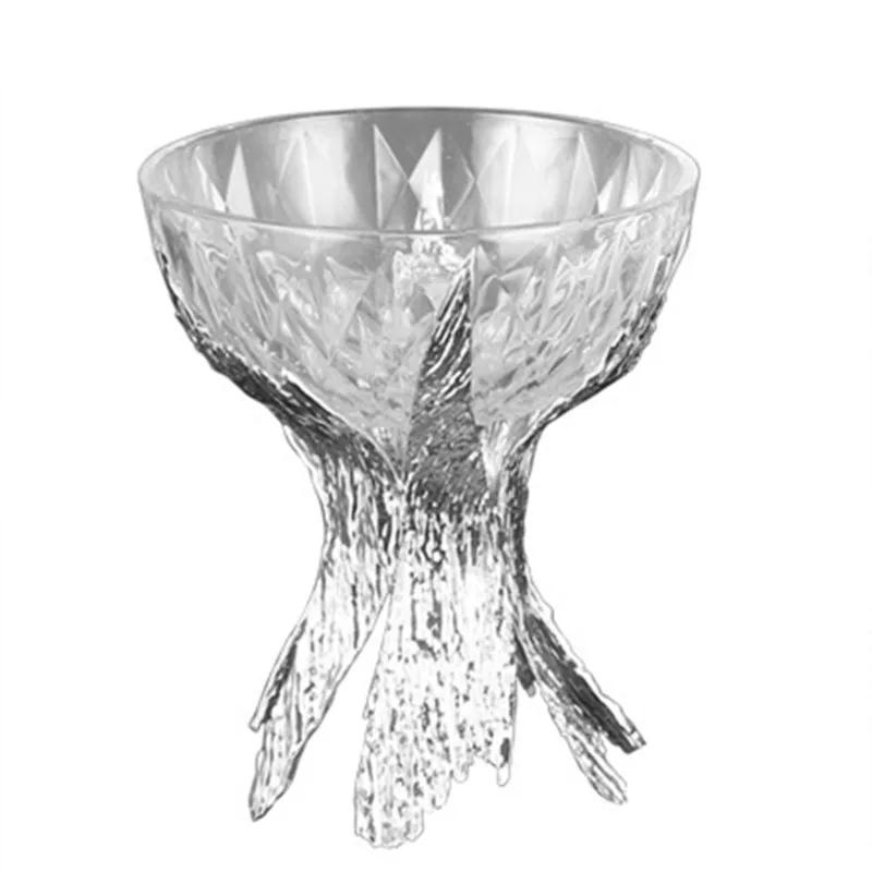 Light Luxury Metal Glass Fruit Plate High Foot Wedding Party Candy Snack European Home Decoration
