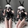 Sexy Bunny Girl Cosplay Kostüm Pu-Leder Einteiler Body Kawaii Hasenohren Anime Maid Outfit Damen Erotischer Dessous Anzug