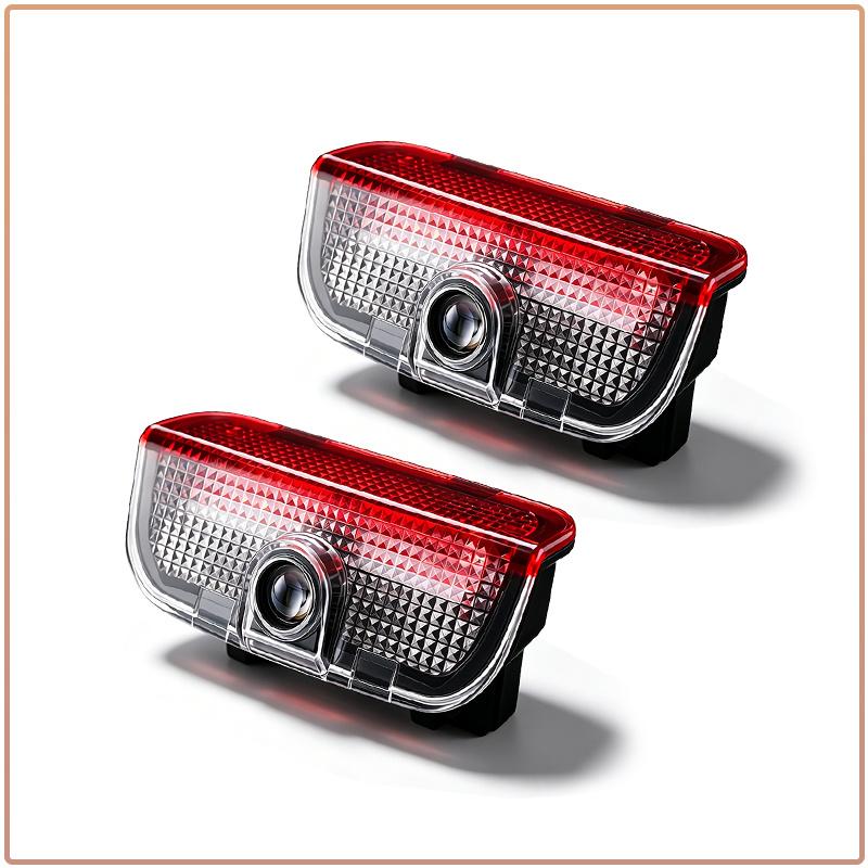 2 Stück Auto LED Tür Willkommens-Projektorleuchten Kabellose Geister Schatten Trittbeleuchtung für Skoda Octavia A5 A7 Fabia 1 Superb Kamiq Rapid Yeti Citigo S Kodiak