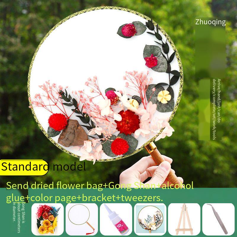 DIY Preserved Fresh Flower Hand Fans Creative Party Gift Home Decoration Fashion Decorative Chinese Japanese Fan Versatile New