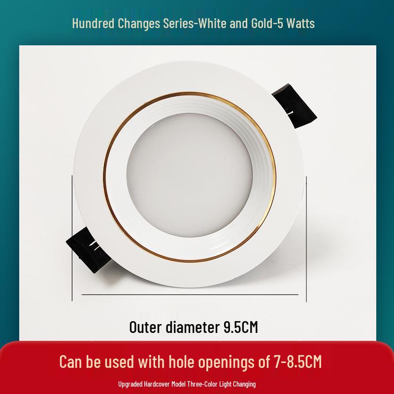 Dreifarbige dimmbare Einbauspots für Wohnzimmerdecke, 7,5 Ausschnittloch