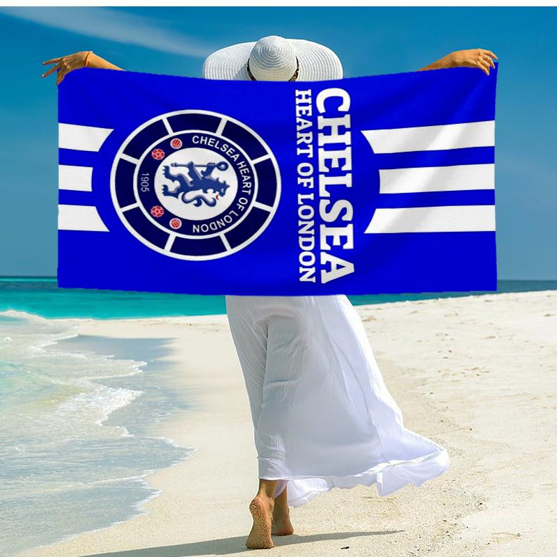 Ultra-Soft Beach Towel with Chelsea Football Club Theme,Ideal for Pool - Camping, Diving - Perfect Travel Essential, Vibrant Beach Towel.