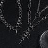 Goth Spiky Round Link Chain Choker For Women Men Punk Y2K Titanium Steel Rivet Cone Necklace Grunge Aesthetic Jewelry Gift