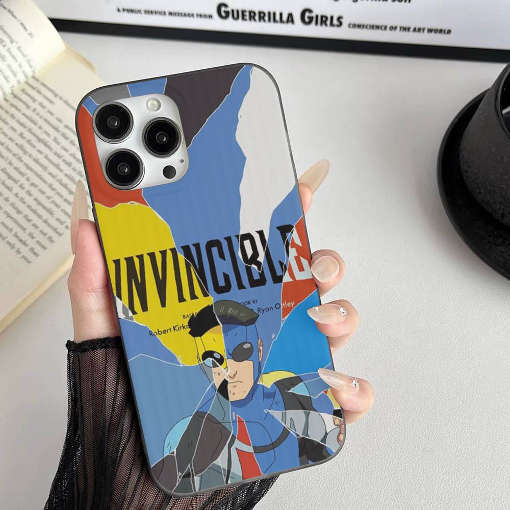Popular Superhero Series I-Invincible Soft Corrugated Phone Case For IPhone 11 12 13 14 15 16 17 Pro Max Plus Pro