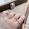 Retro Medieval Gradual Change Enamel Drop Glaze Opening Ring Women'S Niche Design Sense Light Luxury Sweet Cool Index Finger Ring