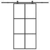 Vidaxl Sliding Door With Hardware, 102X205 Cm, ESG Glass And Aluminum
