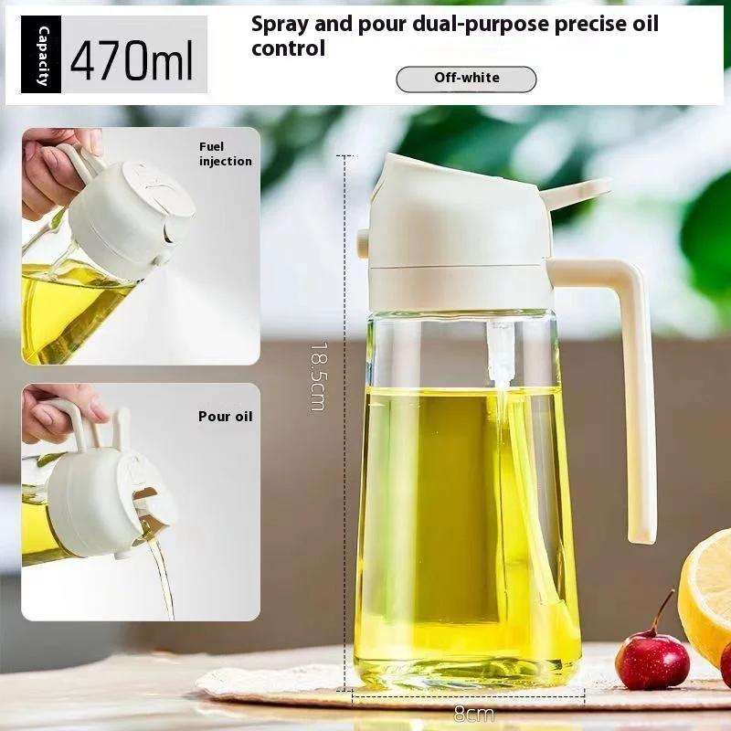 Oil Sprayer Kitchen Household Spray Pour Two Oil Sprayer Air Fryer Atomizing Oil Spray Bottle Plastic Leakproof Oil Can Pot