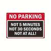Vintage No Parking Metal Tin Sign  Retro Red  Black Wall Decor with No Parking Text    Durable IndoorOutdoor Garage Bar