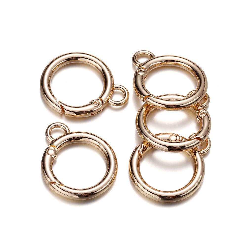 5Pcs/Lot 26mm Metal O Ring Spring Clasps with Hooks Keychain Bag Clips Connector for DIY Key Chain Jewelry Making Accessories