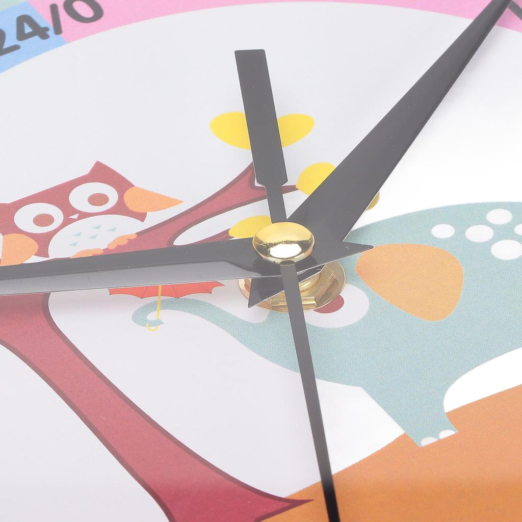 Wall Clock Plastic Cartoon Colorful Quartz Time Learning Hanging Clock for Kid S Bedroom Classroom