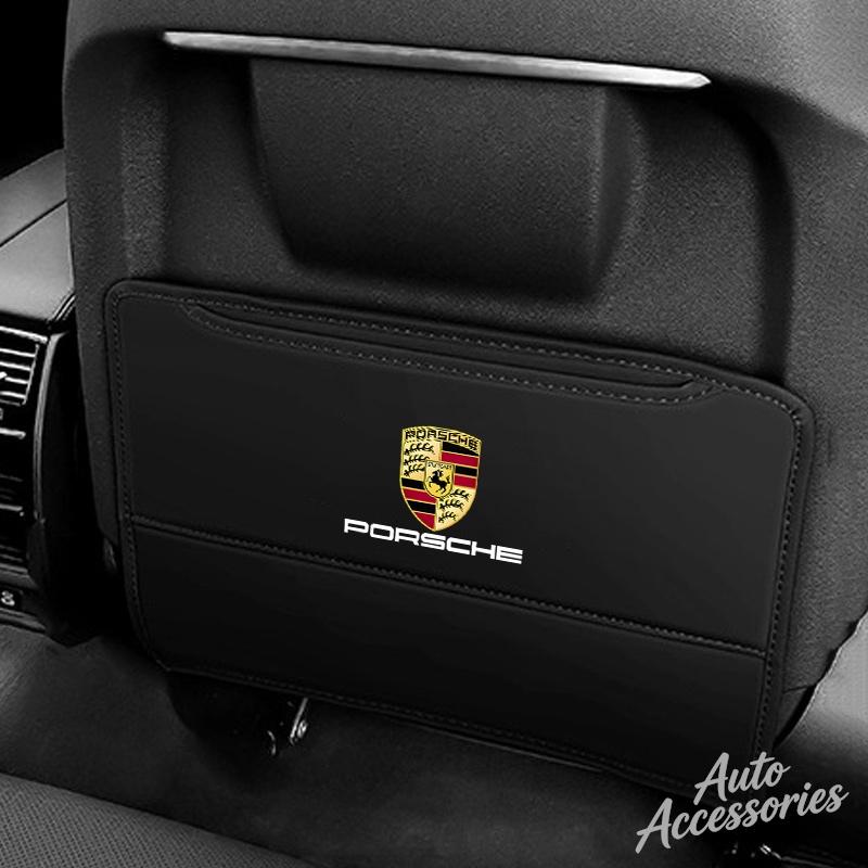 Leather Car Seat Back Anti Kick Cushion Protection Mat Pad For Porsche Panamera Spyder Carrera Macan Boxster Cayman Cayenne 911 HF8