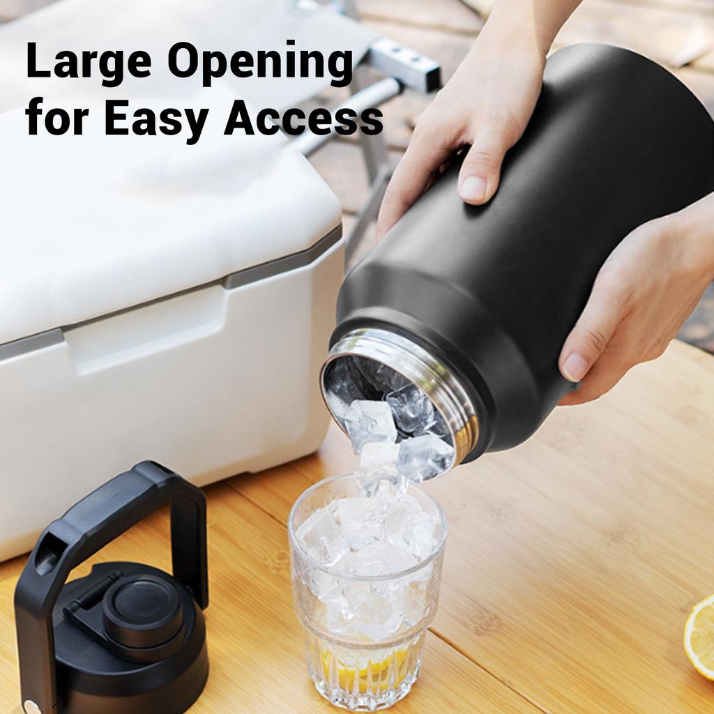 3L Insulated Water Bottle With Lid Handle Wide Mouth 316 Stainless Steel Travel Thermal Mug For Sports Gym Fitness Keep Cold 48H