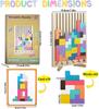 Holz Stapelspiel Tetris, Holz Puzzle Tetris 3D, Montessori Holzspielzeug Tetris 3 4 5 6 Jahre, Intelligenz Puzzle, Geschenk für Kinder, Denkspiel