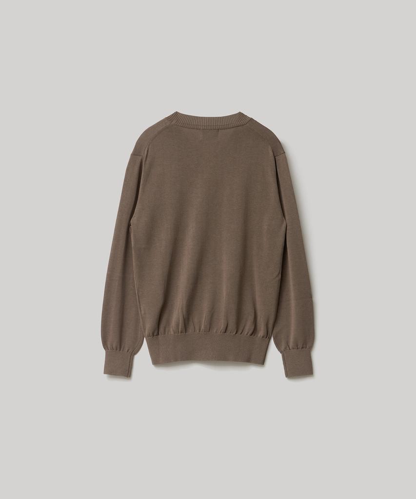 ANOTHER OFFICE WOMEN W. Current Silk V-Neck Knit (Mild Brown)