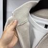 Men's High-Quality Wool Knit Zipper Cardigan - Thick, Trendy, Loose-Fit for Autumn/Winter