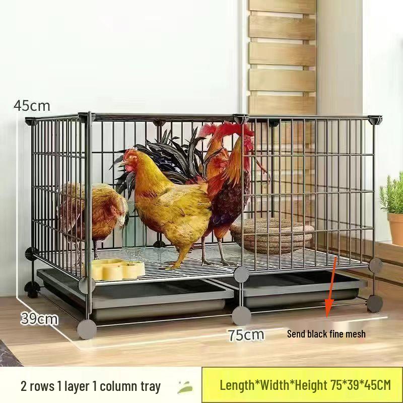 Large Iron Chicken Coop & Rabbit Cage for 20 Birds, 3-Layer, Indoor/Outdoor with Automatic Waste Cleaning