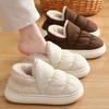Plush Non-Slip Winter Cotton Slippers for Women and Men - Indoor Closed-Heel Design