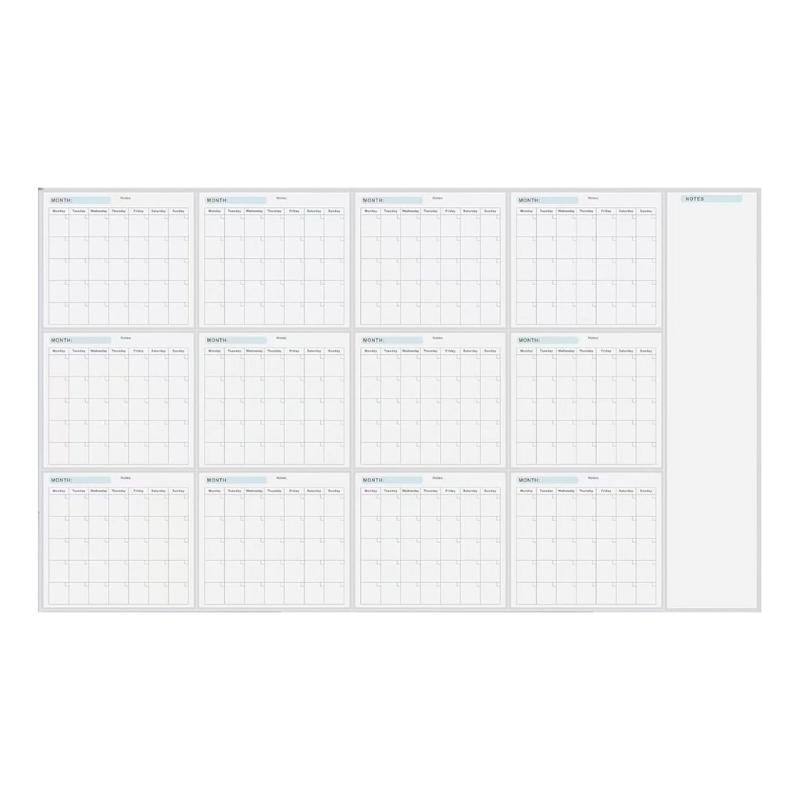 Erasable Wall Yearly Calendar Planner Undated Full Year to View Calendar Yearly Planner 58.27x34.25Inch for Scheduling 1