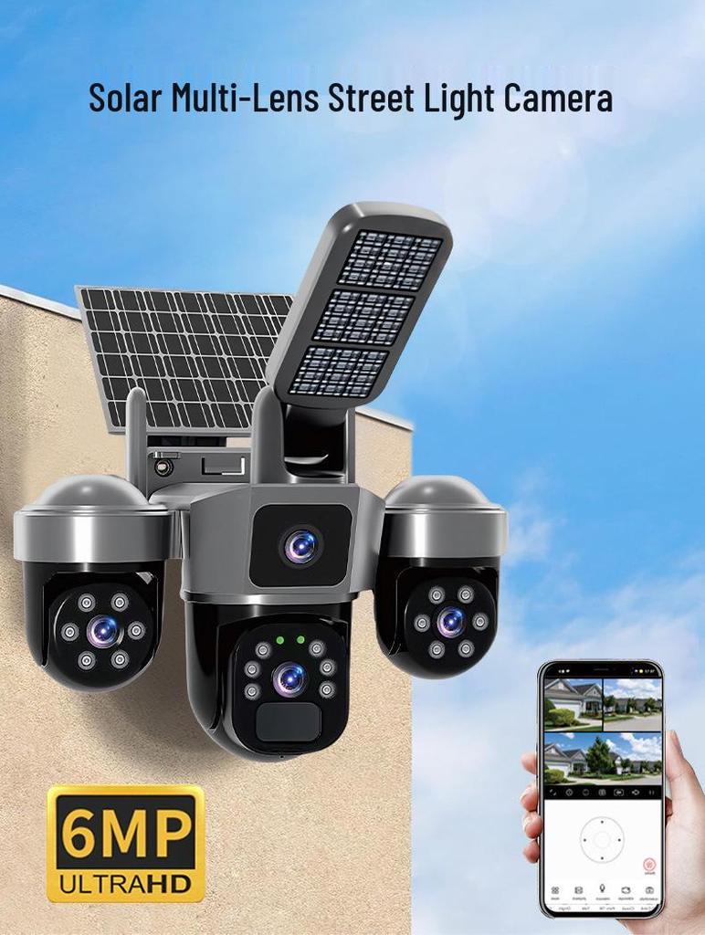V380 Solar-Powered Wireless Outdoor HD Security Camera with Mobile Remote Control