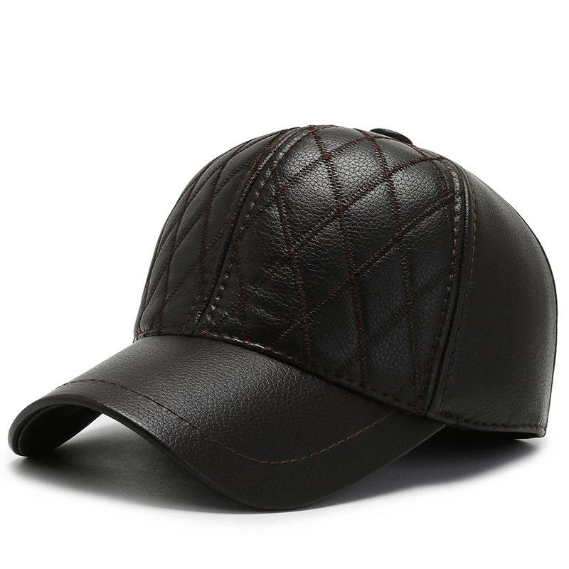 

Шапка Мужская Зимняя Ромбовидная Шапка Утепленная Теплая Защита Ушей Бейсболка Кепка Тренд Adjustable темно-коричневого