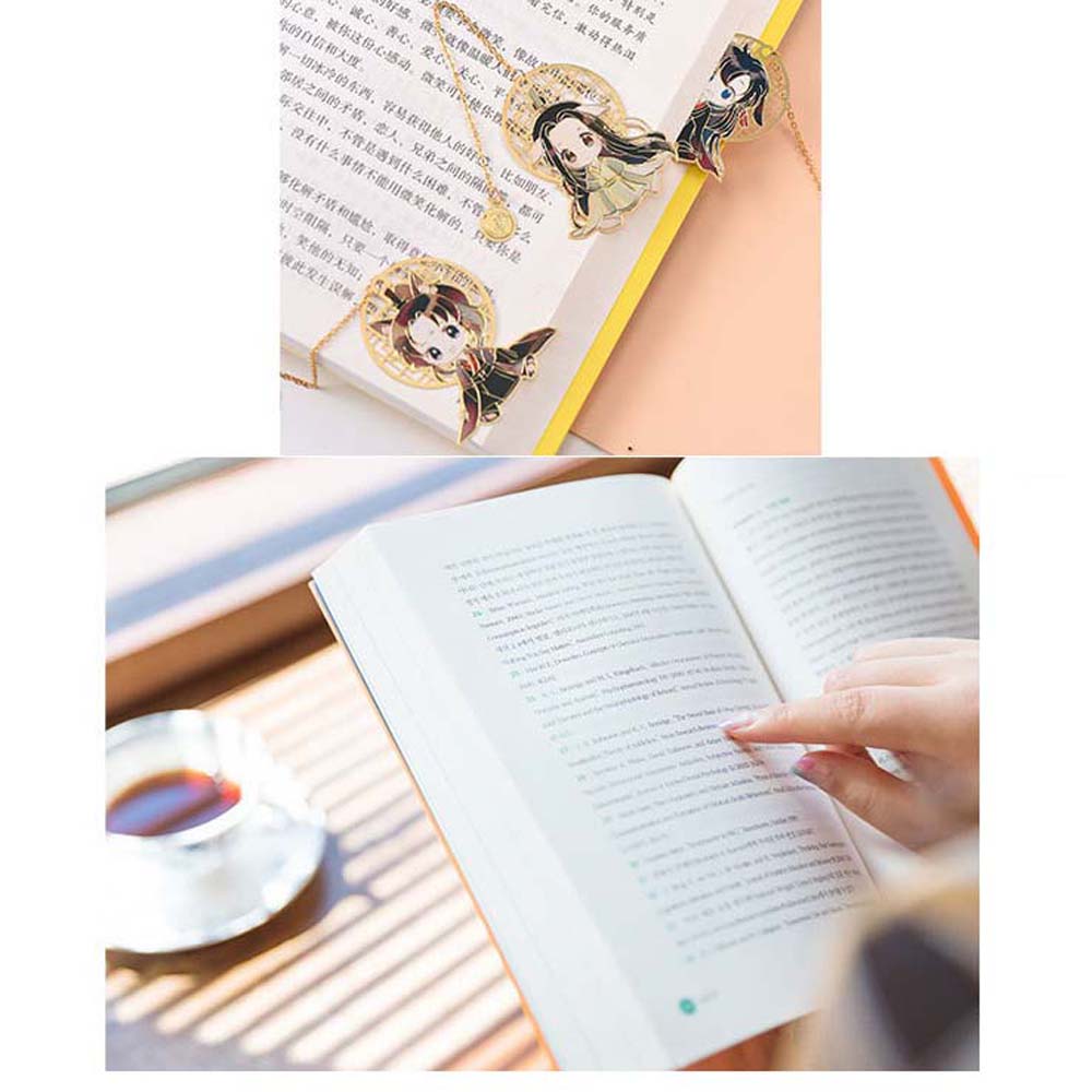 Xie Lian Pendant Hua Cheng Pagination Mark Hollow Book Markers Stationery Tian Guan Ci Fu Bookmark