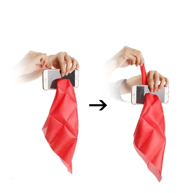 Funny Magic Silk Trick Prop for Beginner Close-Up Phone Penetration Illusion Magician Joke Tool for Party Show Prank Accessories