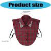 Plaids False Collar with Rhinestones Machine Washable Polyester For Outfits Insert Casual Collar