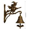 Vintage Witch Doorbell Cast Iron Halloween Door Hangers Bell for Gothic Home Decoration
