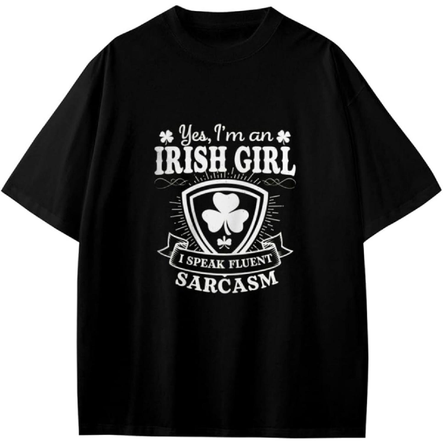 Cool Funny I m an Irish Girl Sarcasm St Patrick s Day Anime Gift Teens Boys Girls T-Shirt XXXXXL разноцветный