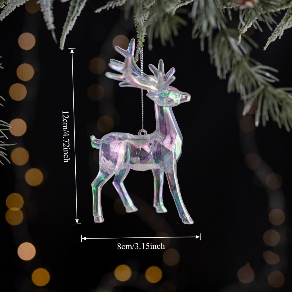 Acrylic Christmas Crystal Pendants Transparent Crystal Clear Xmas Tree Ornament Snowflake Design Glitter Hanging Ornaments