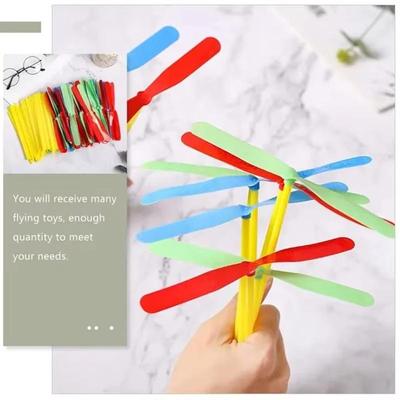 10/20pcs Novelty Plastic Bamboo Dragonfly Propeller Outdoor Classic Toy Kid Gift RotatingFlying Arrow Multicolor Random Color