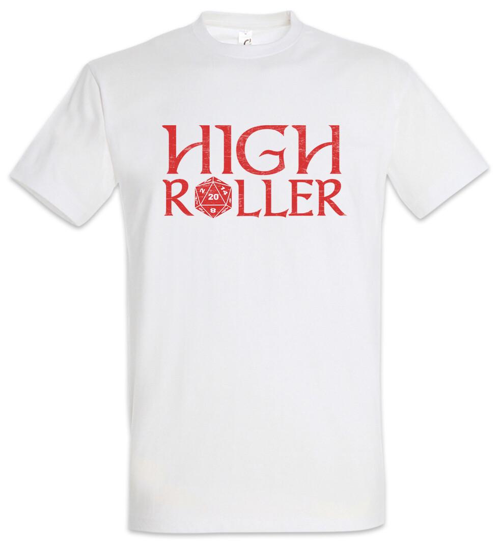 High Roller T-Shirt Geek Nerd Fun Dinosaurs RPG MMORPG Gamer Gaming Dices Dice L