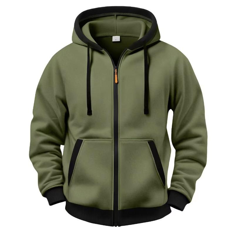 Men S Autumn Winter Thick Hooded Zip Up Casual Sweatshirt