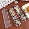 Spoon Fork Chopsticks Sets Stainless Steel Cartoon Bunny Cute Cutlery set in Storage Box