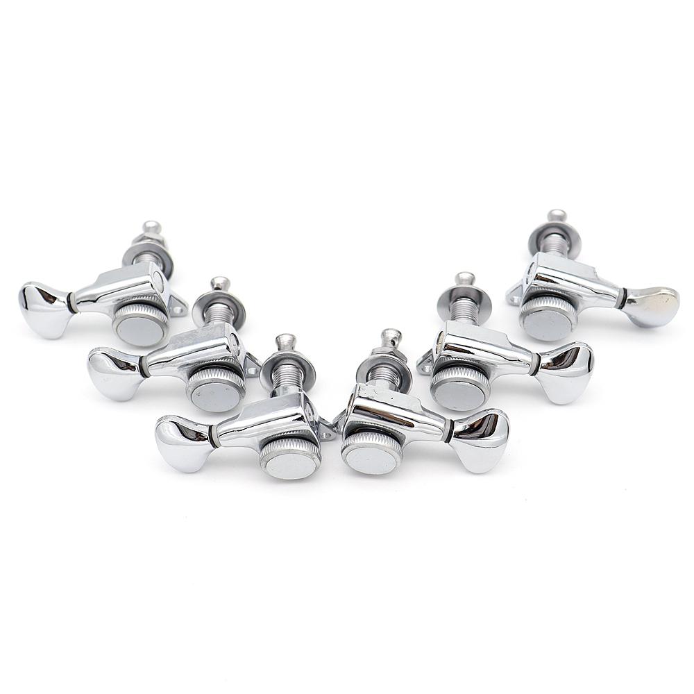 1set Guitar Tuner Electric Guitar Tuning Pegs 22 Tooth Lock String Small Fishtail Handle Chrome