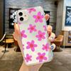 Lovely Summer Pink Black Daisy Flower Phone Case For iPhone 14 15 Pro MAX 11 13 12 XS X SE20 XR 7 8Plus Floral Clear Soft Cover