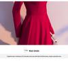 Burgundy Toast Bridal Dress: Versatile Wedding Dress and Everyday Wear for Women, Suitable for Spring and Autumn.