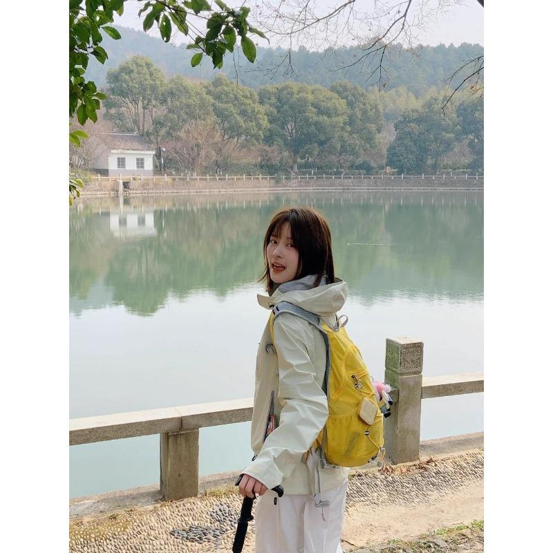 Couple Windbreaker Jacket Women Korean Style Retro Outdoor Hiking Hooded Coat Loose Spring Autumn Fashion